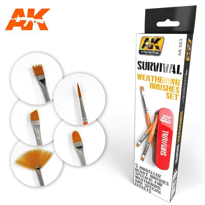 AK Interactive Survival Weathering Brushes Set