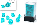 Chessex Translucent Teal / White Mini-hedral Dice Block