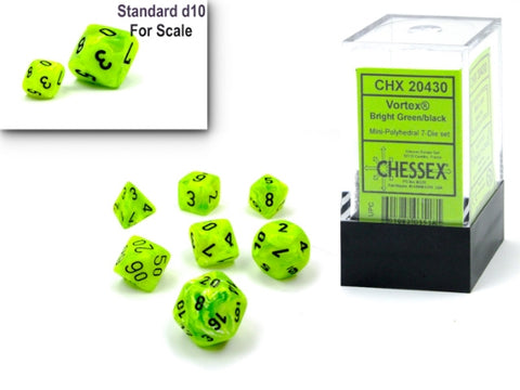 Chessex Vortex Bright Green / Black Mini-hedral Dice Block