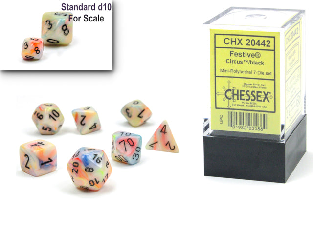 Chessex Festive Circus / Black Mini-hedral Dice Block