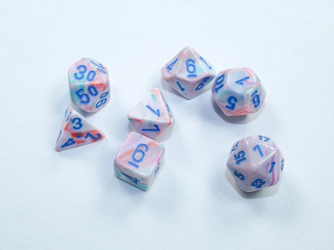 Chessex Festive Pop Art / Blue Mini-hedral Dice Block