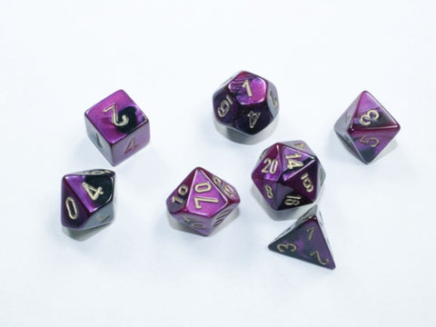 Chessex Gemini Black-Puple / Gold Mini-hedral Dice Block
