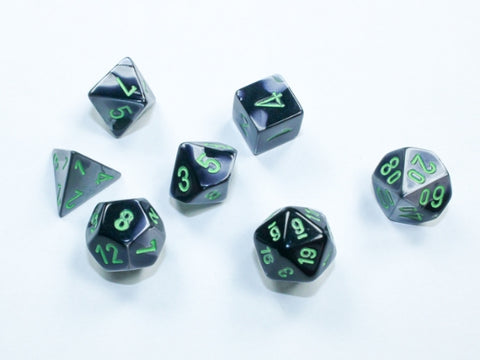 Chessex Gemini Black-Grey / Green Mini-hedral Dice Block