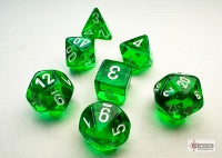 Chessex Translucent Green / White Mini-hedral Dice Block