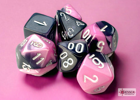Chessex Gemini Black-Pink / White Mini-hedral Dice Block