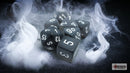 Polyhedral Frosted Smoke w/ White Dice Sets