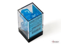 Chessex Frosted Caribbean Blue / White Mini-hedral Dice Block