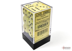 12D6 Opaque Pastel Yellow w/ Black Dice Block - 16mm