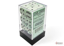 12D6 Opaque Pastel Green w/ Black Dice Block - 16mm