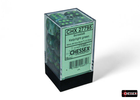 12D6 Borealis Kelp w/ Light Green Dice Block - 16mm