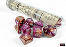 Chessex LAB Dice Polyhedral 7 Die Set - Gemini Copper-Purple/White