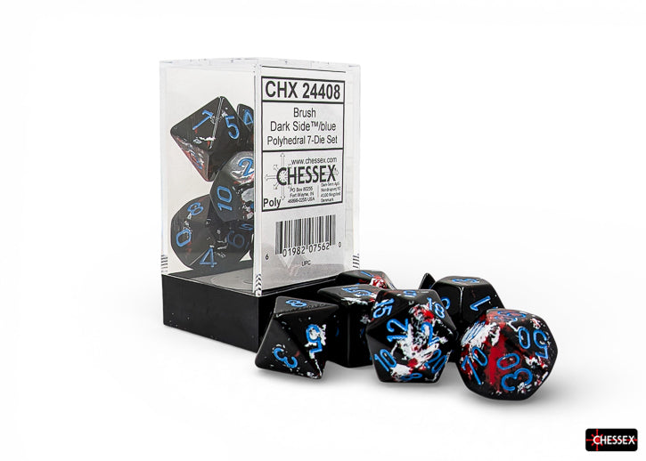 Polyhedral Brush Dark Side w/ Blue Dice Sets
