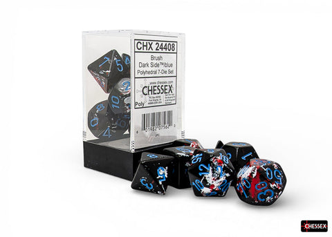 Polyhedral Brush Dark Side w/ Blue Dice Sets