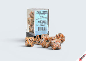 Polyhedral Speckled Rust Dice Sets