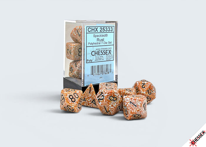 Polyhedral Speckled Rust Dice Sets