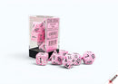 Polyhedral Speckled Pink Dice Sets