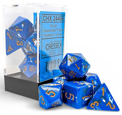 Polyhedral Brush Wavebreak w/ Gold Dice Sets