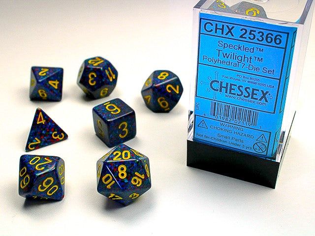 Polyhedral Speckled Twilight Dice Sets