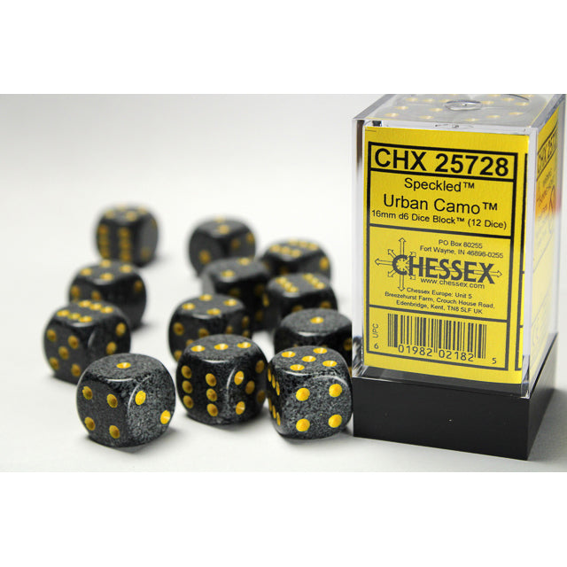 12D6 Speckled Urban Camo Dice Block - 16mm