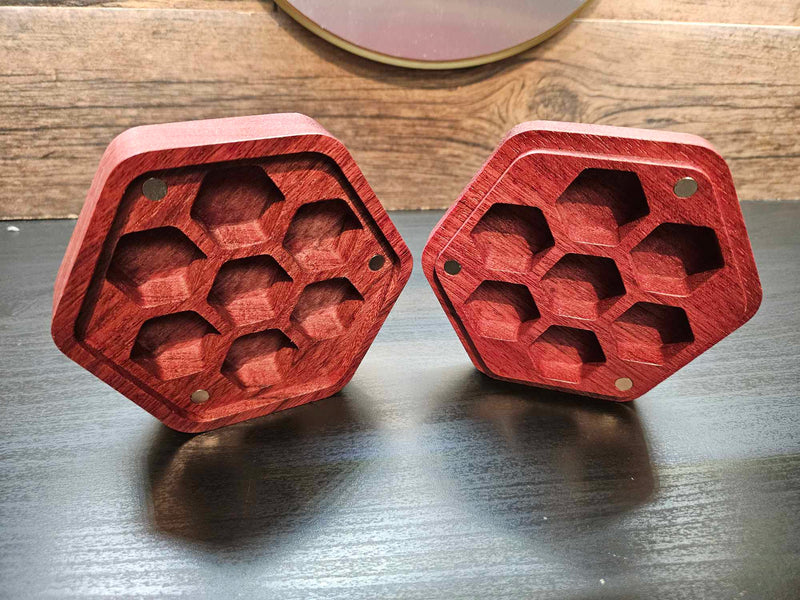 Wooden Hexagon Dice Case