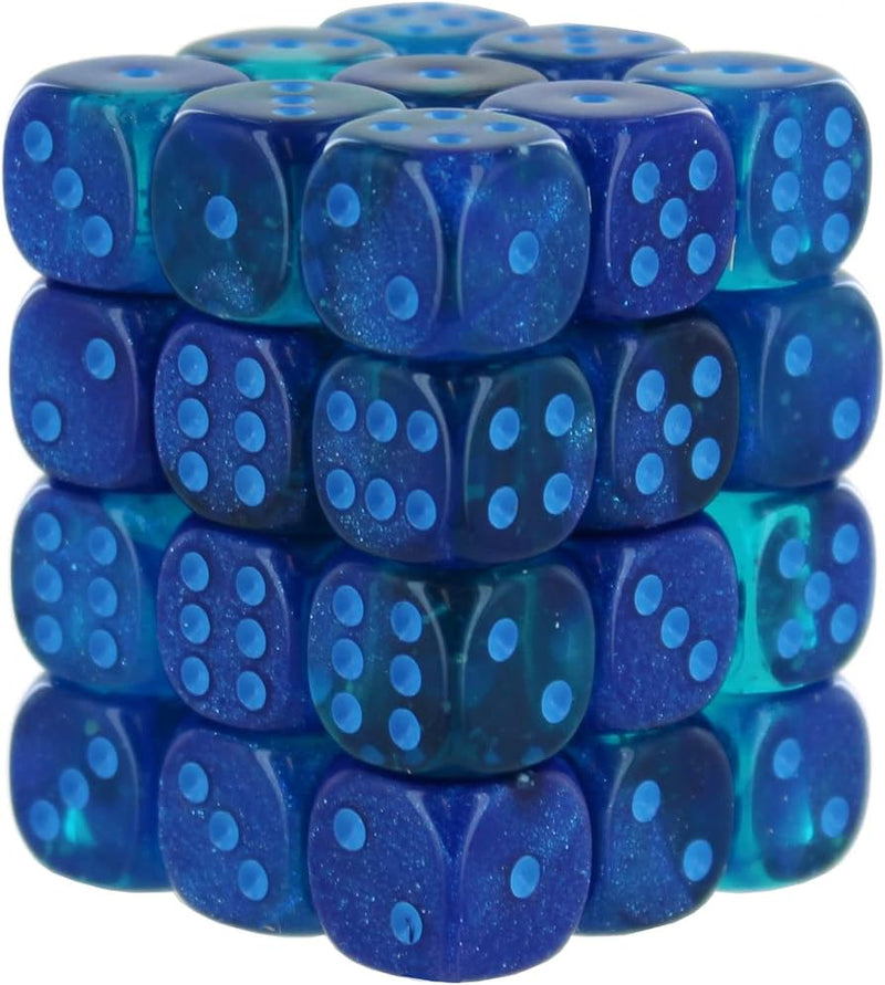 36D6 Gemini Blue Blue w/ Light Blue Dice Block - 12mm