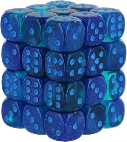 36D6 Gemini Blue Blue w/ Light Blue Dice Block - 12mm