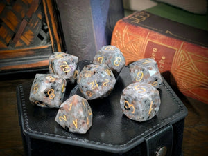 Natural Yooperlite Stone Dice Set