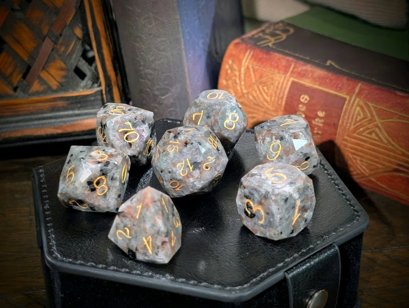 Natural Yooperlite Stone Dice Set