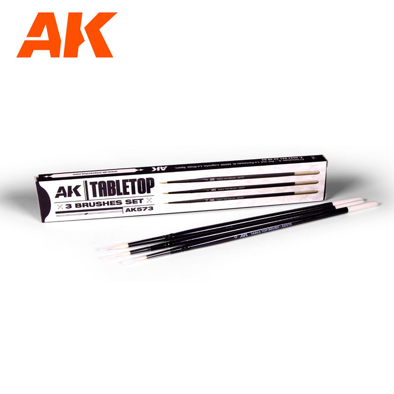 AK Interactive Tabletop Brush Set Synthetic Hair
