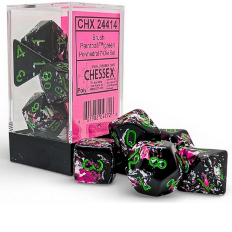 Polyhedral Brush Paintball w/ Green Dice Sets