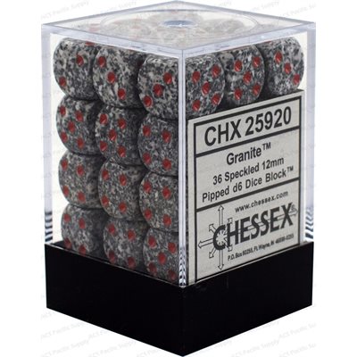 36D6 Speckled Granite Dice Block - 12mm