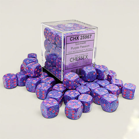 36D6 Speckled Purple Passion Dice Block - 36mm