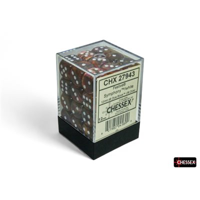 36D6 Festive Symphony White Dice Block - 12mm