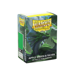 Dragon Shield Matte Dual Sleeve - Apple Green & Silver 100ct