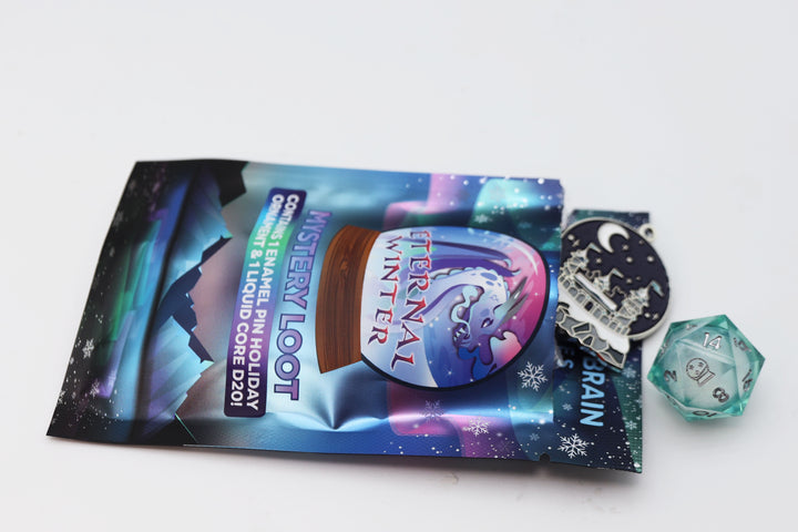 Epic Mystery Loot: Eternal Winter 1 Liquid Core D20 + 1 Enamel Pin