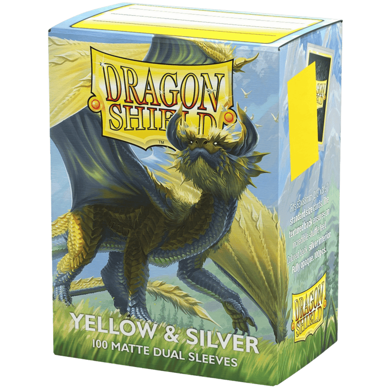 Dragon Shield Matte Dual Sleeve - Yellow & Silver 100ct