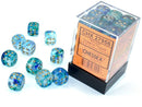 12D6 Nebula Oceanic / Gold Dice Block - 16mm