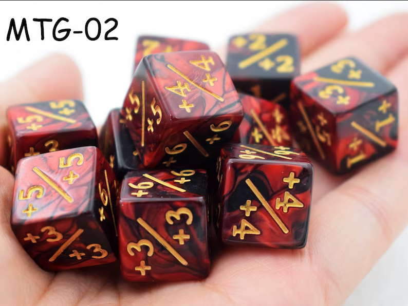 +1/+1 Dice for Magic: The Gathering - Various Colours