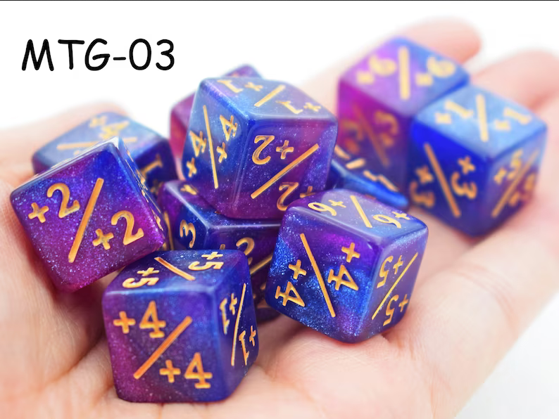 +1/+1 Dice for Magic: The Gathering - Various Colours
