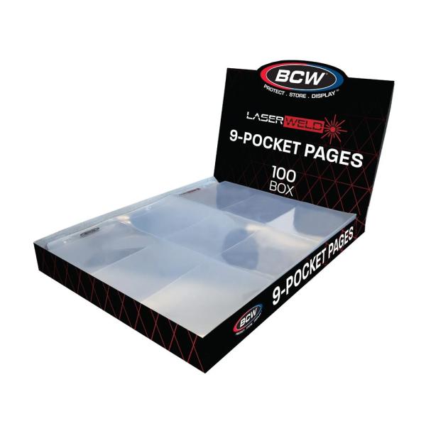 BCW 9 Pocket Page for Standard Size Cards Box of 100