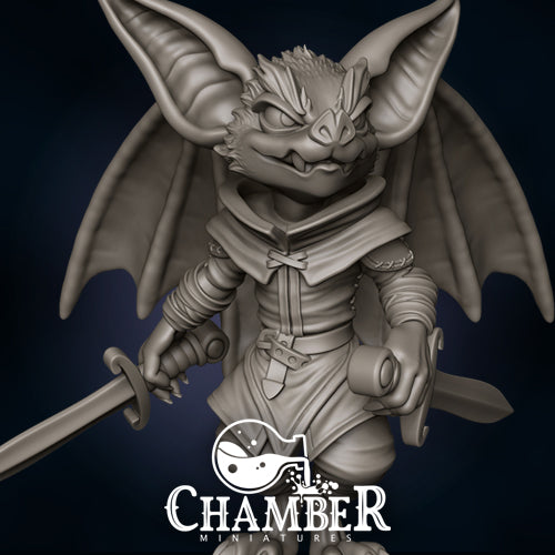 Bat w/ Dual Swords - Resin Miniature