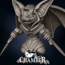 Bat w/ Dual Swords 2  - Resin Miniature