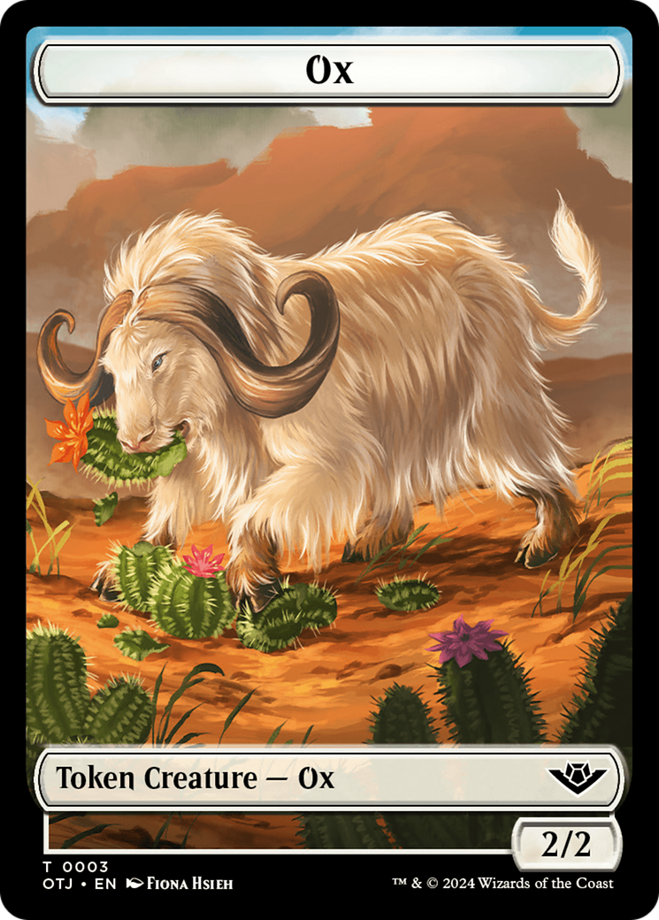 Treasure // Ox Double-Sided Token [Outlaws of Thunder Junction Tokens]