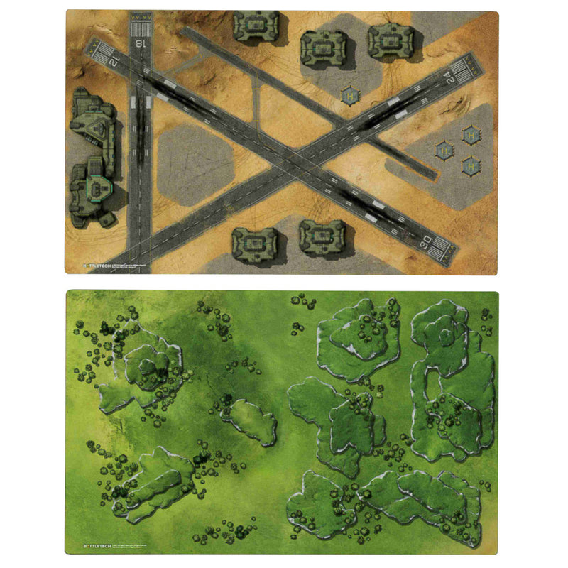 Battletech Battlemat Aerobase 1 And Rolling Woodland 1