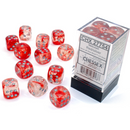 12D6 Nebula Red / Silver Dice Block - 16mm