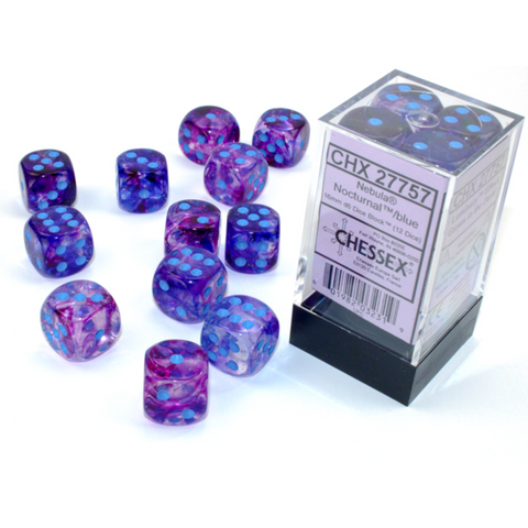 12D6 Nebula Nocturnal / Blue Dice Block - 16mm