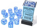 12D6 Borealis Sky Blue / White Dice Block - 16mm