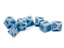 Polyhedral Opaque Pastel Blue / Black Dice Sets