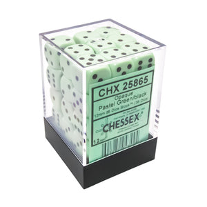 36D6 Opaque Pastel Green w/ Black Dice Block - 12mm