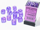 12D6 Borealis Purple / White Dice Block - 16mm